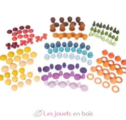 Formes en bois colorées 168 pcs - TickiT