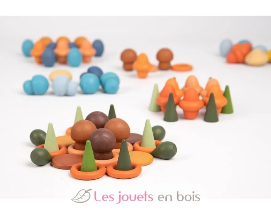 Formes en bois colorées 168 pcs - TickiT