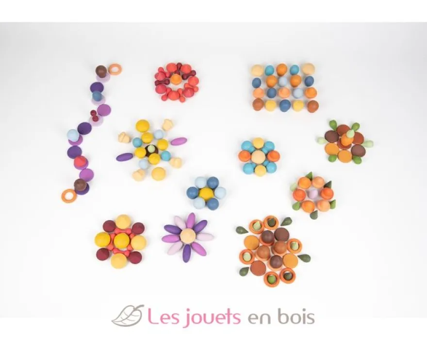 Formes en bois colorées 168 pcs - TickiT