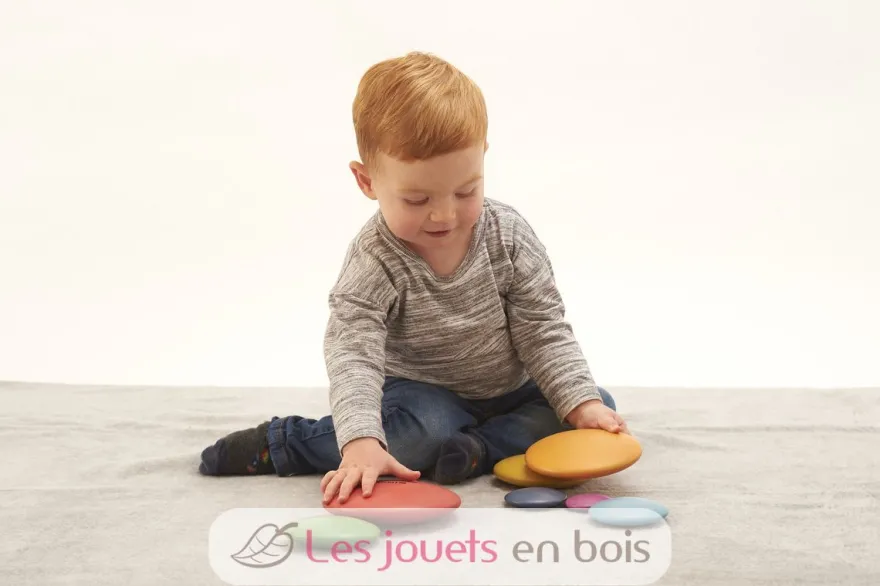 Galets en bois arc-en-ciel - TickiT