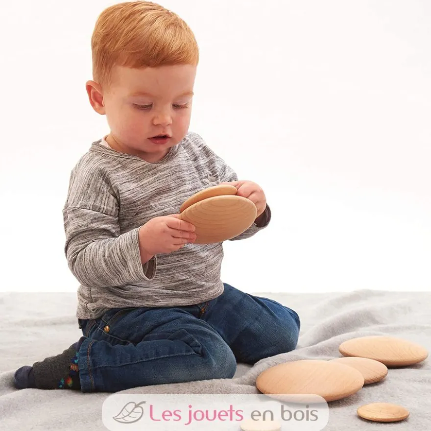 Galets en bois naturel - TickiT