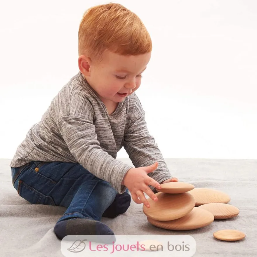 Galets en bois naturel - TickiT