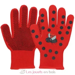 Gants de jardinage enfant rouge, motif coccinelle - Esschert Design