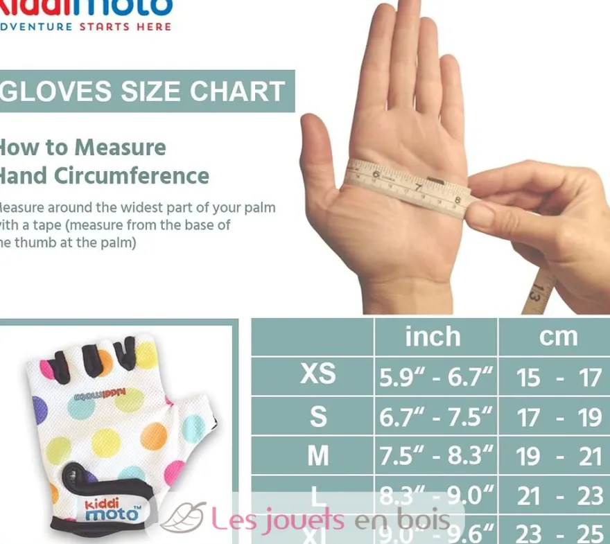 Gants Pastel Dotty MEDIUM - Kiddimoto