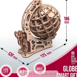Globe Mécanique S - Puzzle 3D en bois - Mr. Playwood