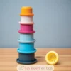 Gobelets de bain empilables en silicone 100% naturel - Bigjigs Toys