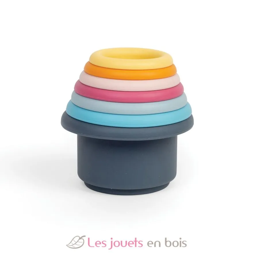 Gobelets de bain empilables en silicone 100% naturel - Bigjigs Toys