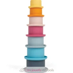 Gobelets de bain empilables en silicone 100% naturel - Bigjigs Toys