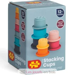 Gobelets de bain empilables en silicone 100% naturel - Bigjigs Toys