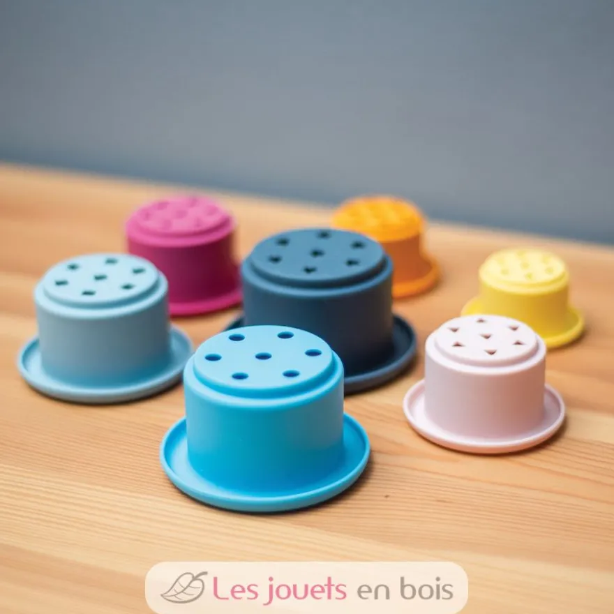 Gobelets de bain empilables en silicone 100% naturel - Bigjigs Toys