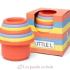 Gobelets gigognes en silicone rouge, bleu et jaune - Little L