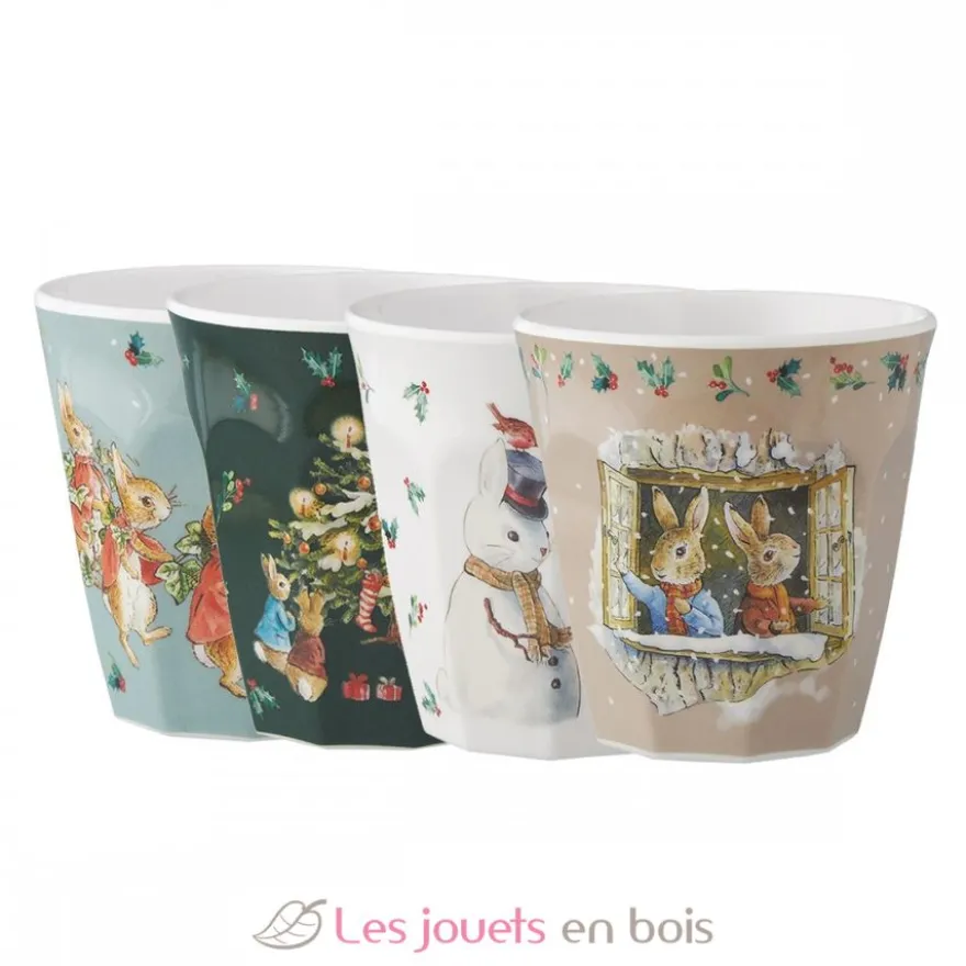 4 Gobelets Pierre Lapin Noël - Petit Jour