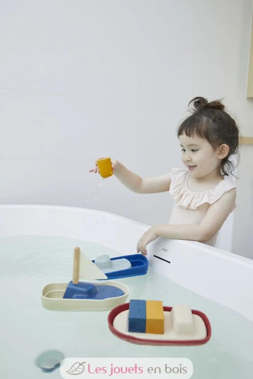 Grand bateau modulable bleu 21 cm - Plan Toys