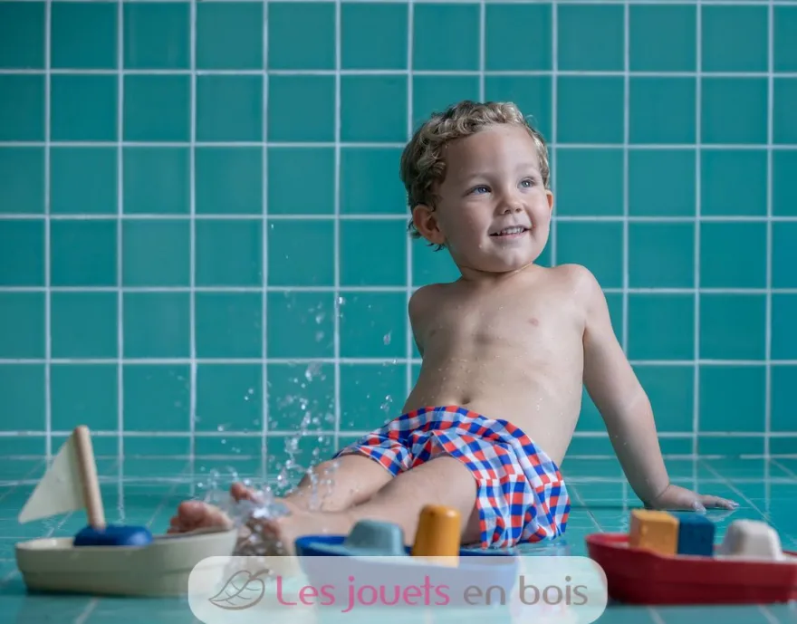 Grand bateau modulable bleu 21 cm - Plan Toys