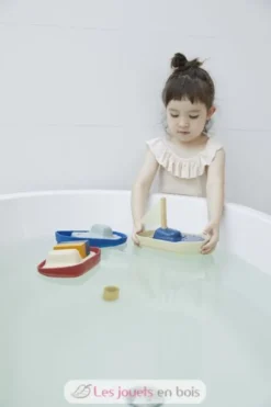 Grand bateau modulable bleu 21 cm - Plan Toys