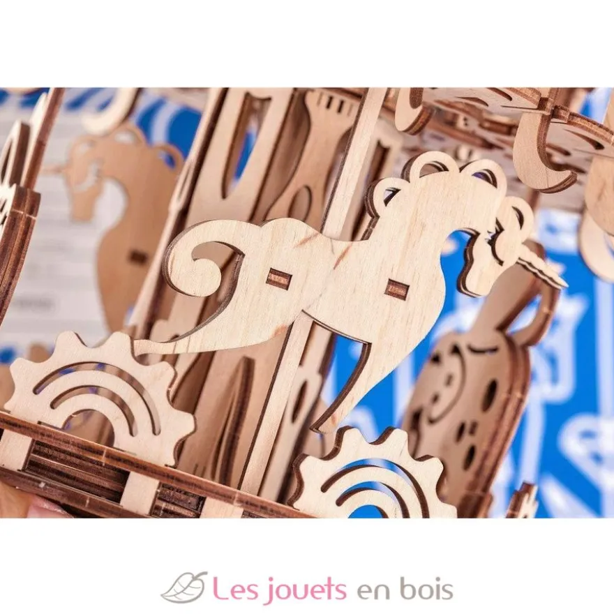 Grand Carrousel animé - Puzzle 3D mécanique en bois - Mr. Playwood