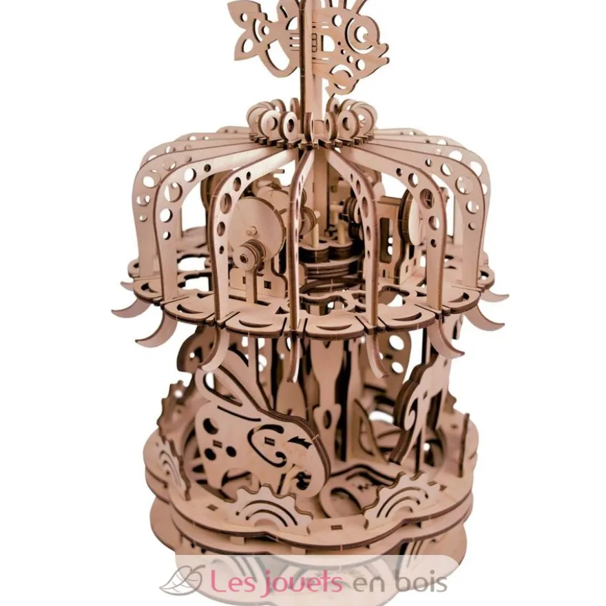 Grand Carrousel animé - Puzzle 3D mécanique en bois - Mr. Playwood
