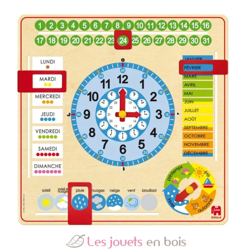 Grande Horloge Calendrier Français - Goula
