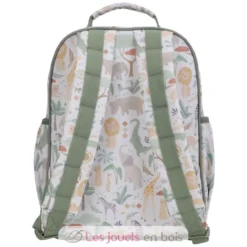 Grand sac à dos Safari Friends blanc à motifs - Little Dutch
