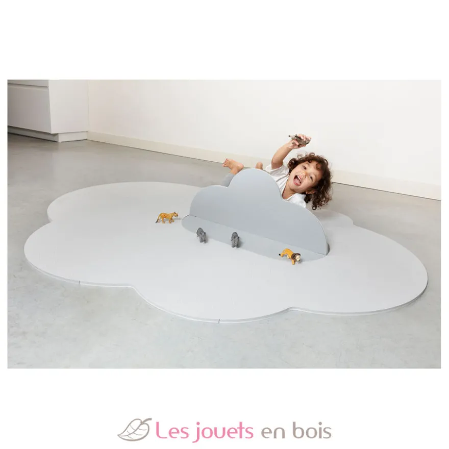 Grand tapis de jeu nuage gris perle - Quut