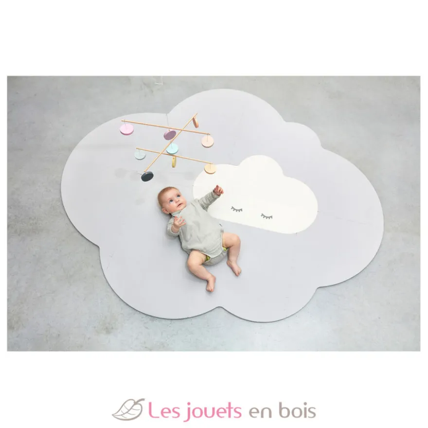 Grand tapis de jeu nuage gris perle - Quut
