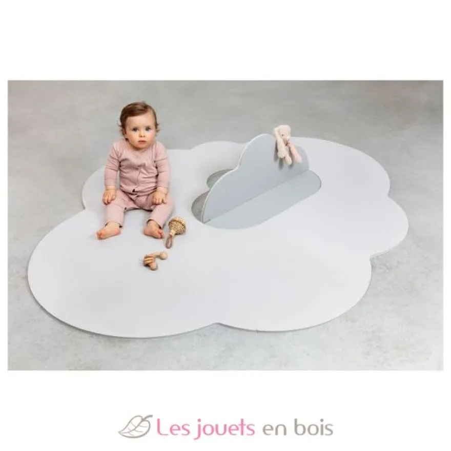 Grand tapis de jeu nuage gris perle - Quut