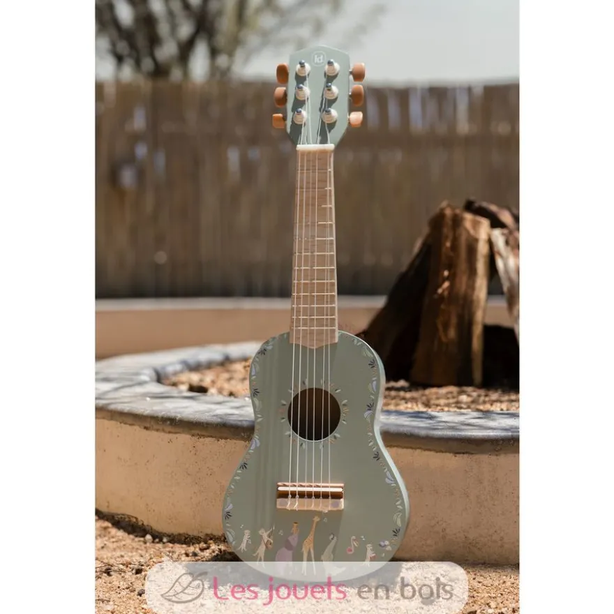 Guitare en bois verte Safari Friends - Dès 3 ans - Little Dutch