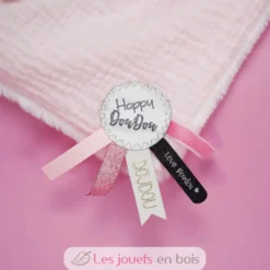 Happy Blush Doudou Pompon Rose - Doudou et Compagnie