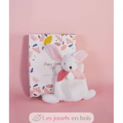 Happy Boho Mini Doudou Lapin rose 17 cm - Doudou et Compagnie