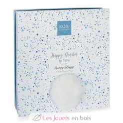Happy Glossy Doudou Pompon Blanc - Doudou et Compagnie
