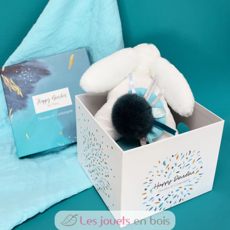 Happy Pop Lapin Pompon Paon - Doudou et Compagnie