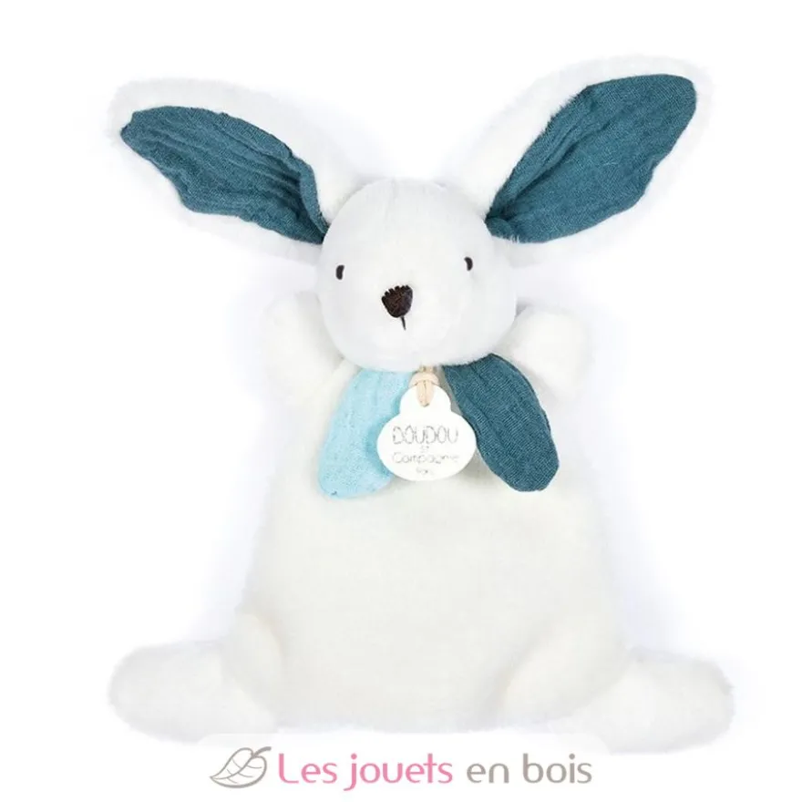 Happy Pop Mini Doudou Lapin bleu 17 cm - Doudou et Compagnie