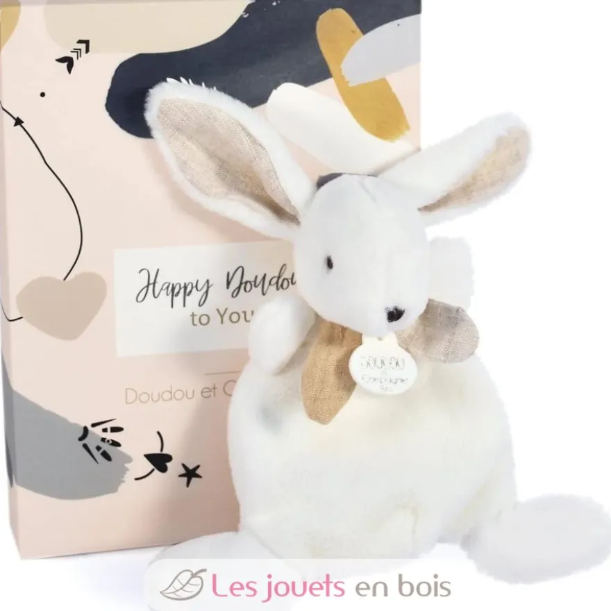 Happy Wild Mini Doudou Lapin beige 17 cm - Doudou et Compagnie
