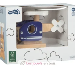 Hélicoptère en bois bleu - Small Foot Compagny