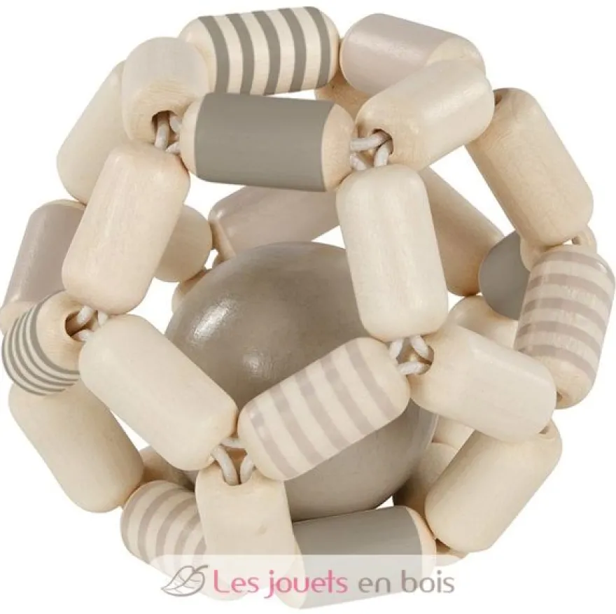 Hochet balle flexible gris blanc - Goki