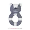 Hochet balle le chat Ciao 13cm beige bleu et marron - Happy Horse