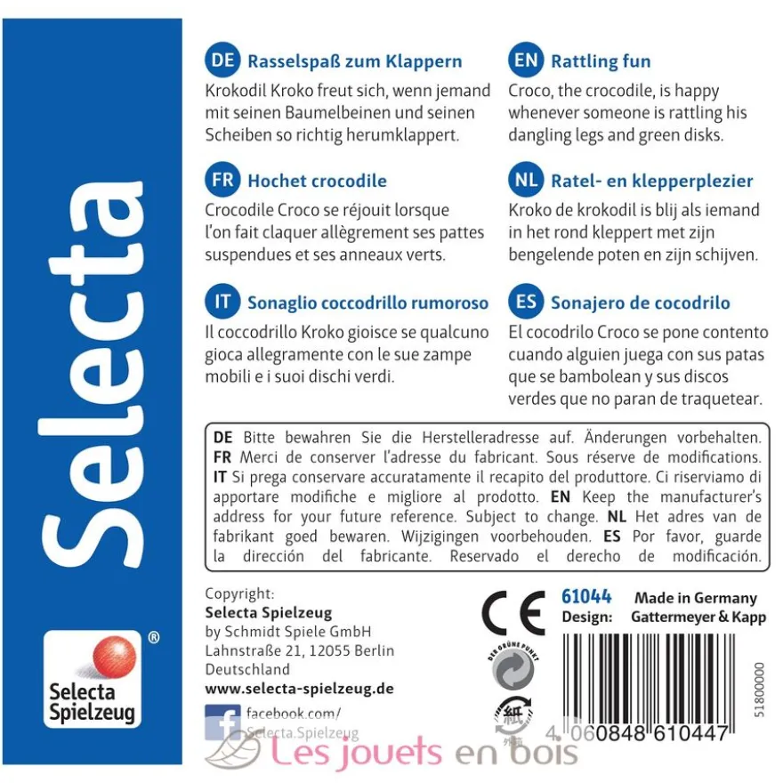 Hochet Croco - Selecta