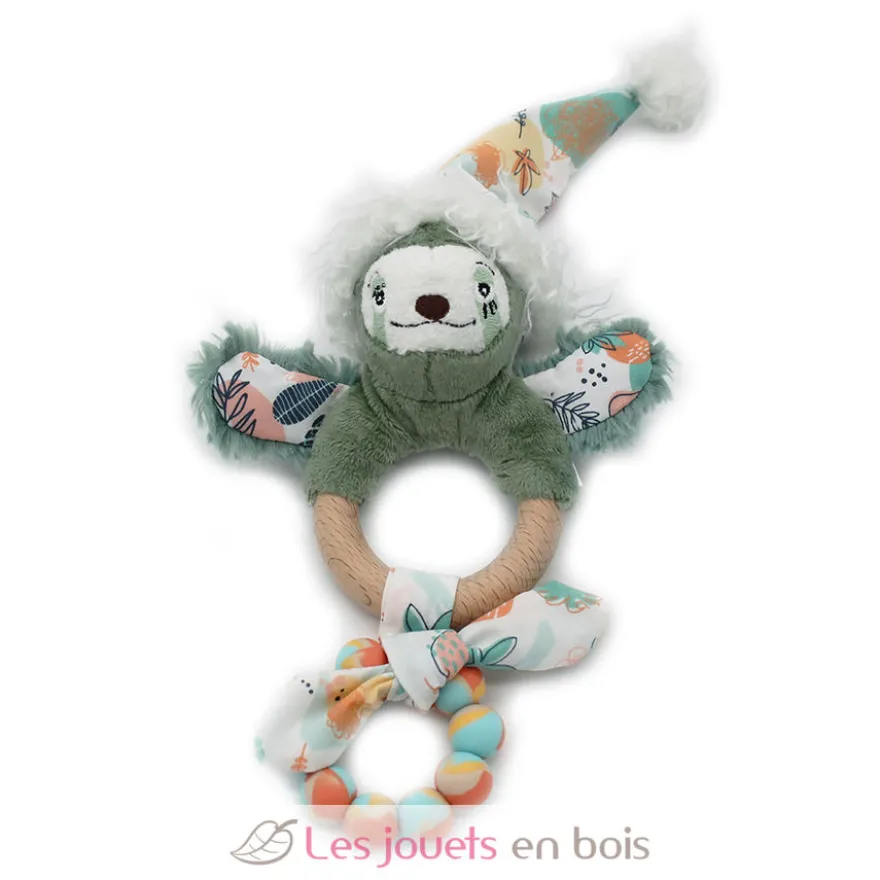 Hochet d'activités Jélékros lion gris vert Déglingos