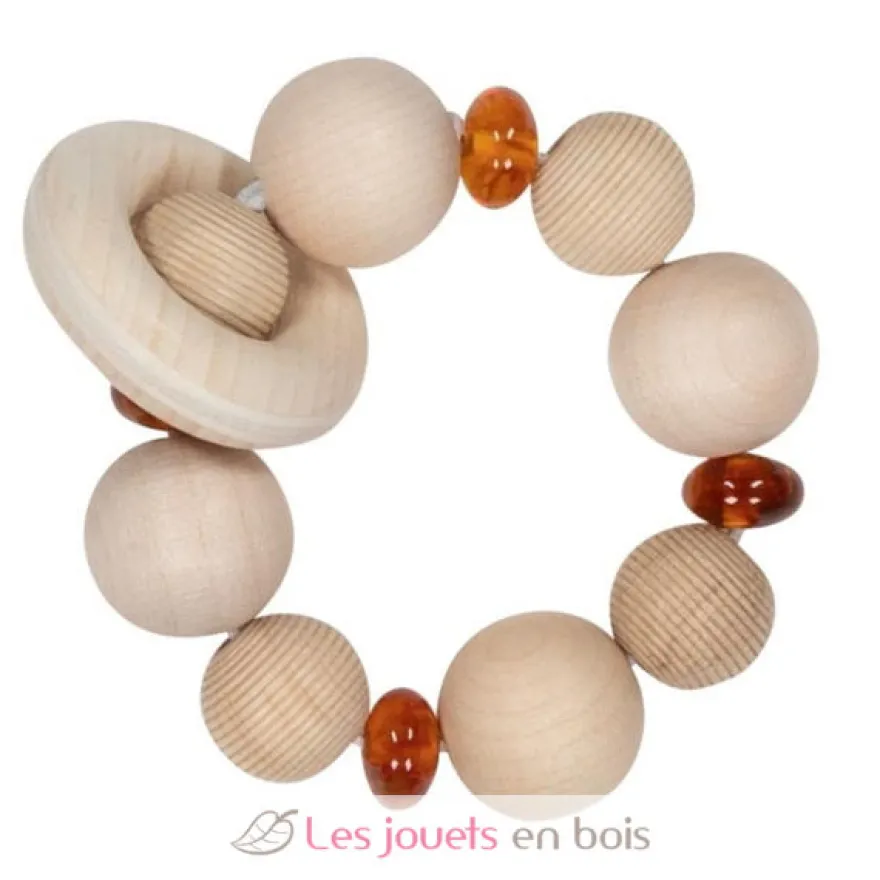 Hochet en bois et ambre - Goki