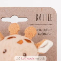 Hochet en bois et coton bio Léonie la girafe - Egmont Toys