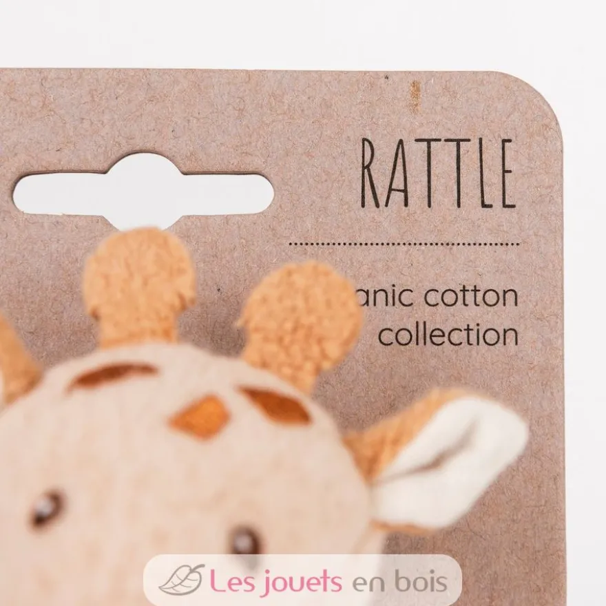 Hochet en bois et coton bio Léonie la girafe - Egmont Toys