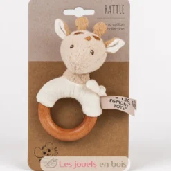Hochet en bois et coton bio Léonie la girafe - Egmont Toys