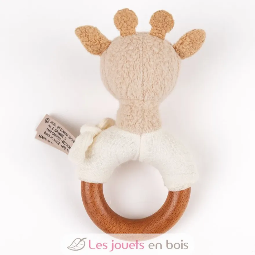 Hochet en bois et coton bio Léonie la girafe - Egmont Toys
