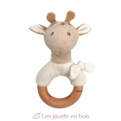 Hochet en bois et coton bio Léonie la girafe - Egmont Toys