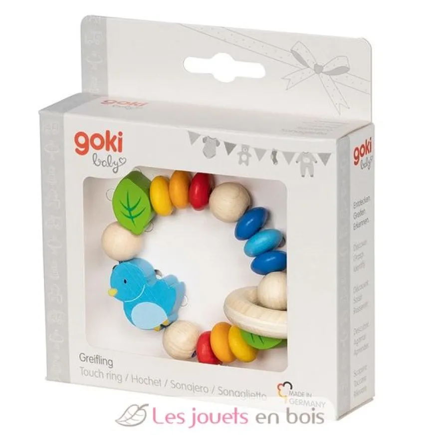 Hochet en bois oiseau - Goki