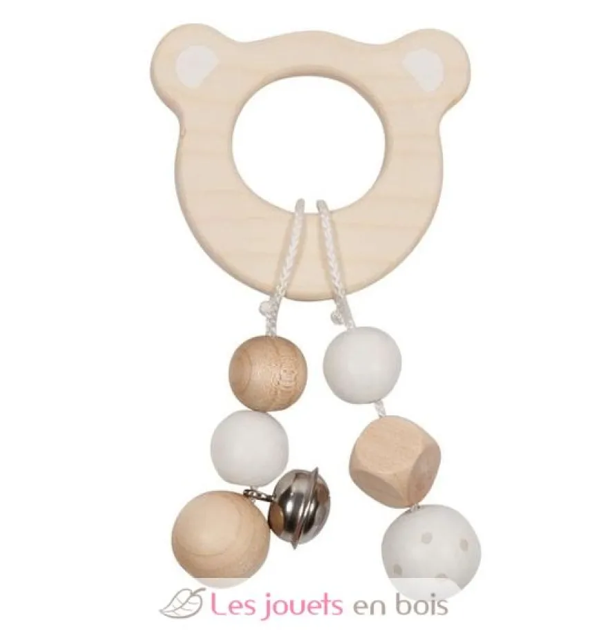 Hochet en bois tête d'ours - Goki