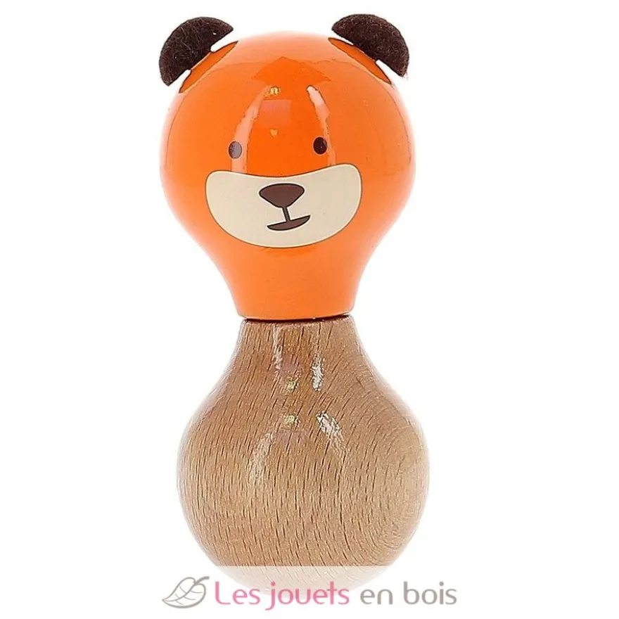 Hochet Maracas Marcel l'ours orange - Vilac