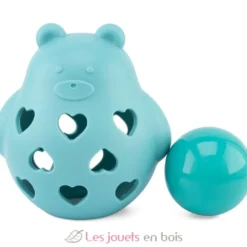 Hochet ourson bleu en silicone - Ulysse