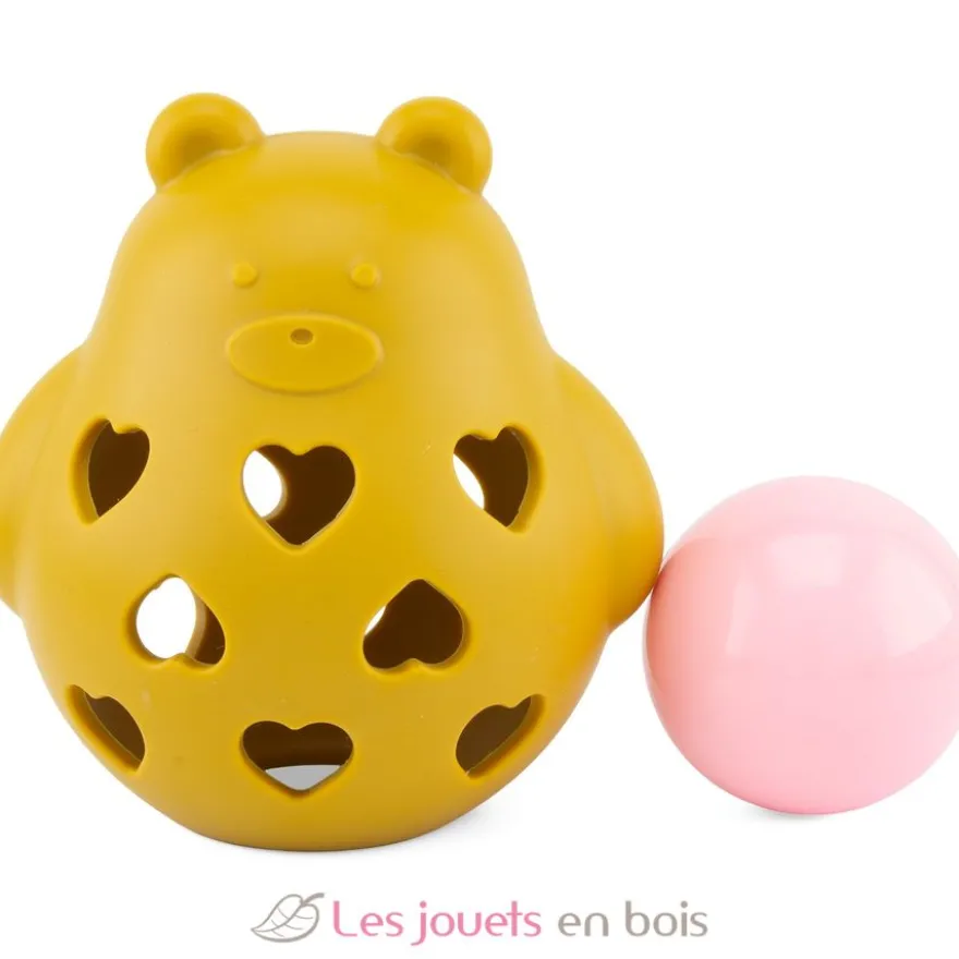 Hochet ourson jaune en silicone - Ulysse