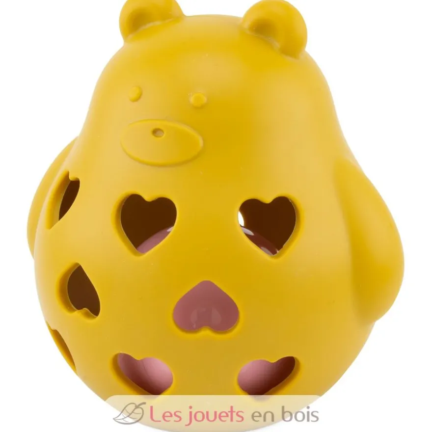 Hochet ourson jaune en silicone - Ulysse